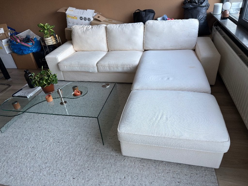 Gratis IKEA Kivik 3 zits met voetenbank, 250 tot 300 cm, Gebruikt, Driepersoons, 75 tot 100 cm
