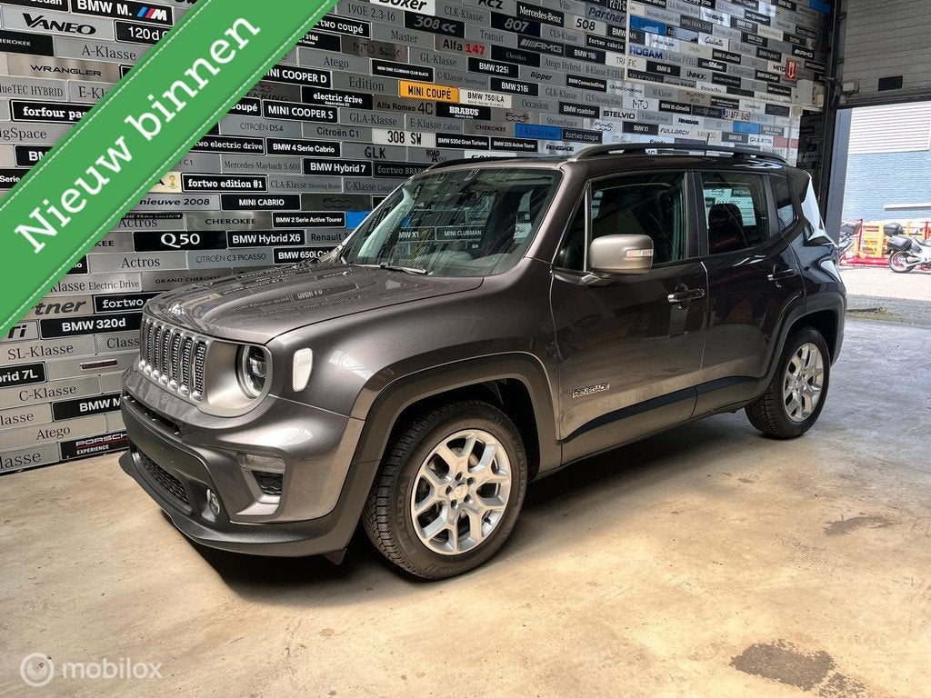 Jeep Renegade 1.3T Limited Automaat, Pano, Apple Carplay, Auto's, Jeep, Gebruikt, Zwart, 4 cilinders, 150 pk