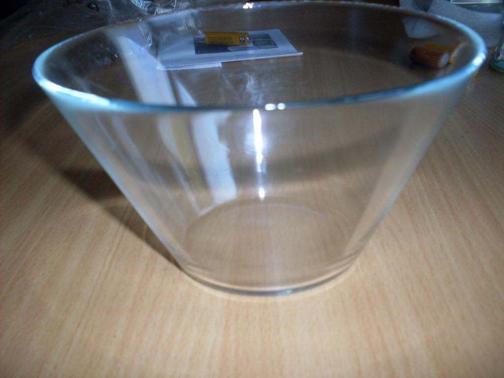 nog nieuwe blank glazen 12cm hoge kom of schaal, Ophalen, Schaal, Vaatwasserbestendig, Rond