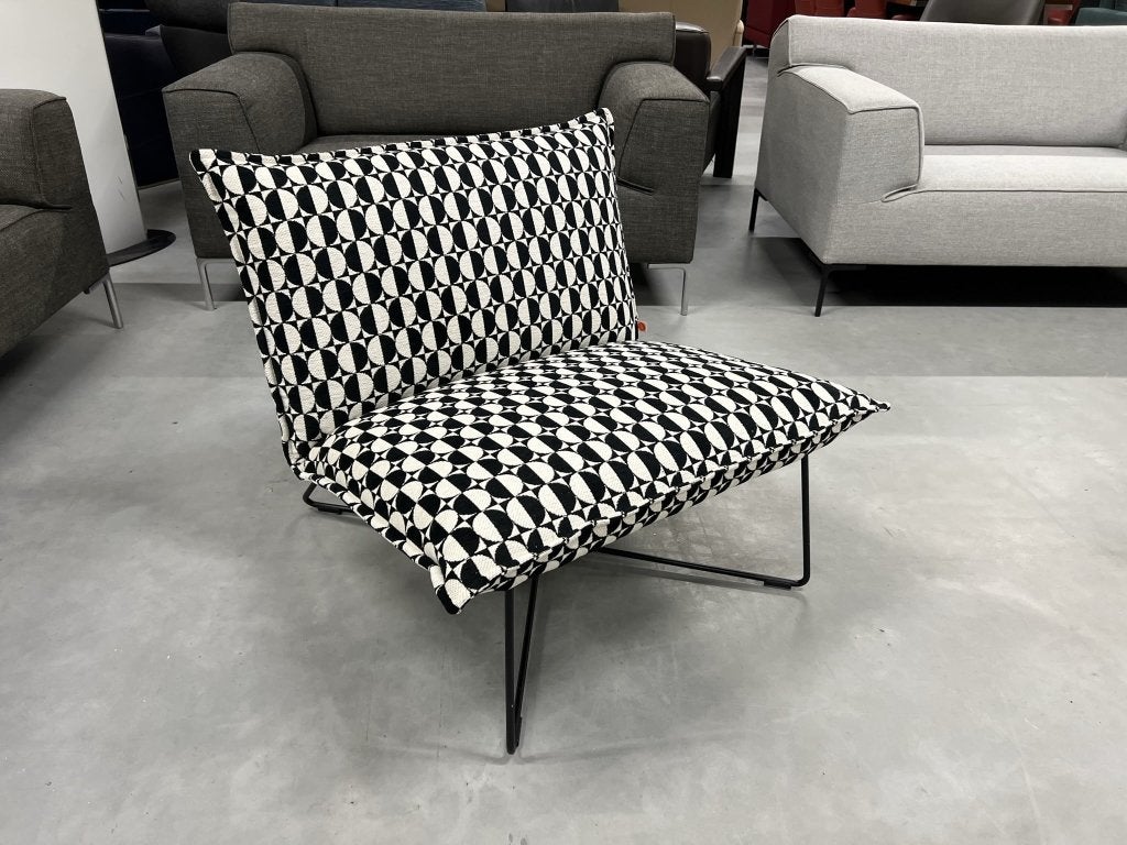 Nieuw Jess Design Earl Fauteuil zwart wit stof Stoel, Nieuw, 75 tot 100 cm, Ophalen of Verzenden, Jess