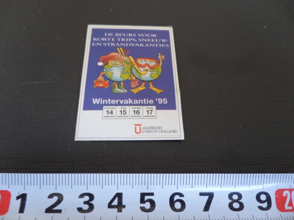 sticker Utrecht Jaarbeurs Wintervakantie '95, Ophalen, Zo goed als nieuw