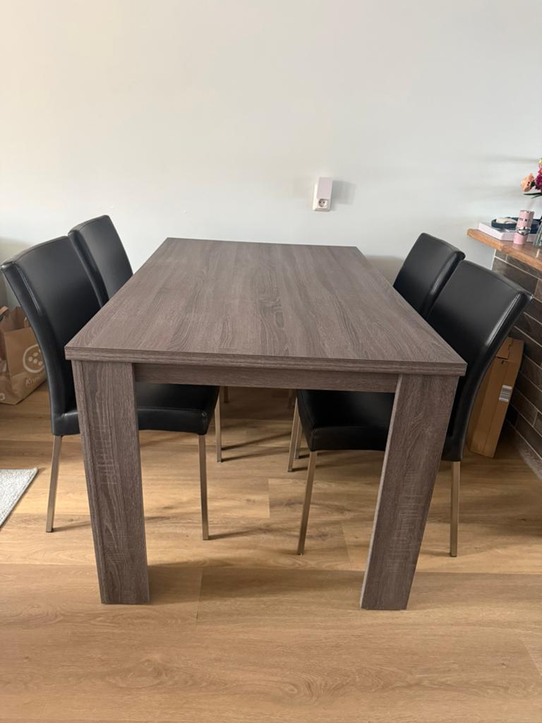 Eettafel bruin, Huis en Inrichting, Tafels | Eettafels, Ophalen, Minder dan 50 cm, 100 tot 150 cm, Zo goed als nieuw