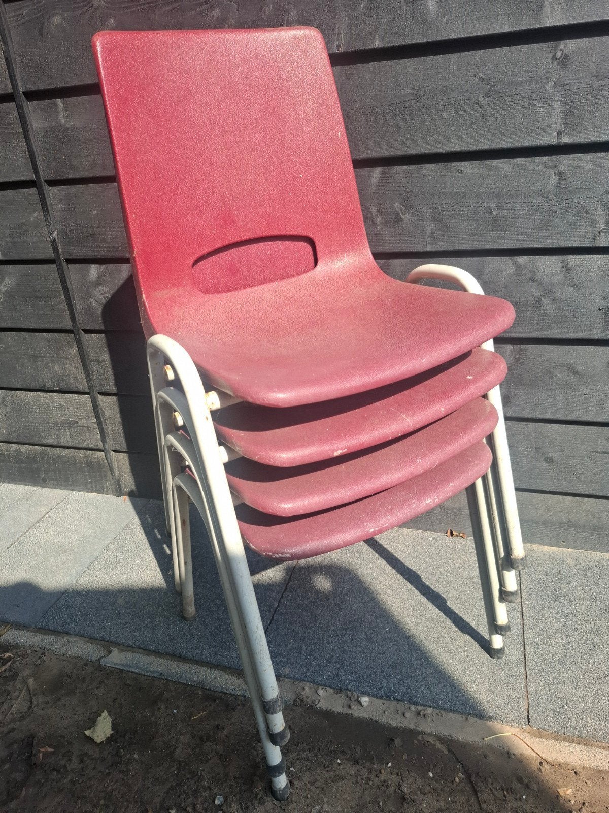 stapelstoelen 5x, Ophalen, Hout