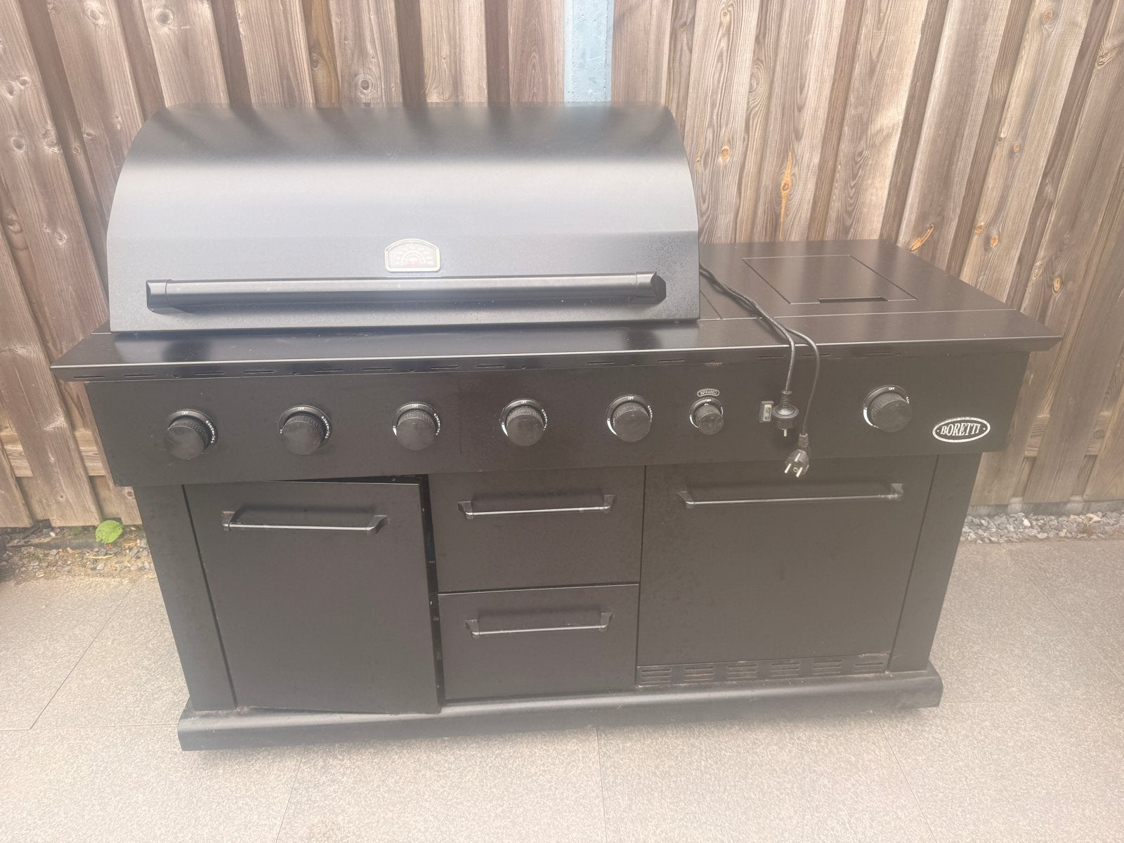 Boretti Luciano Gasbarbecue met Koelkast en Zijbrander, Tuin en Terras, Ophalen, Gebruikt
