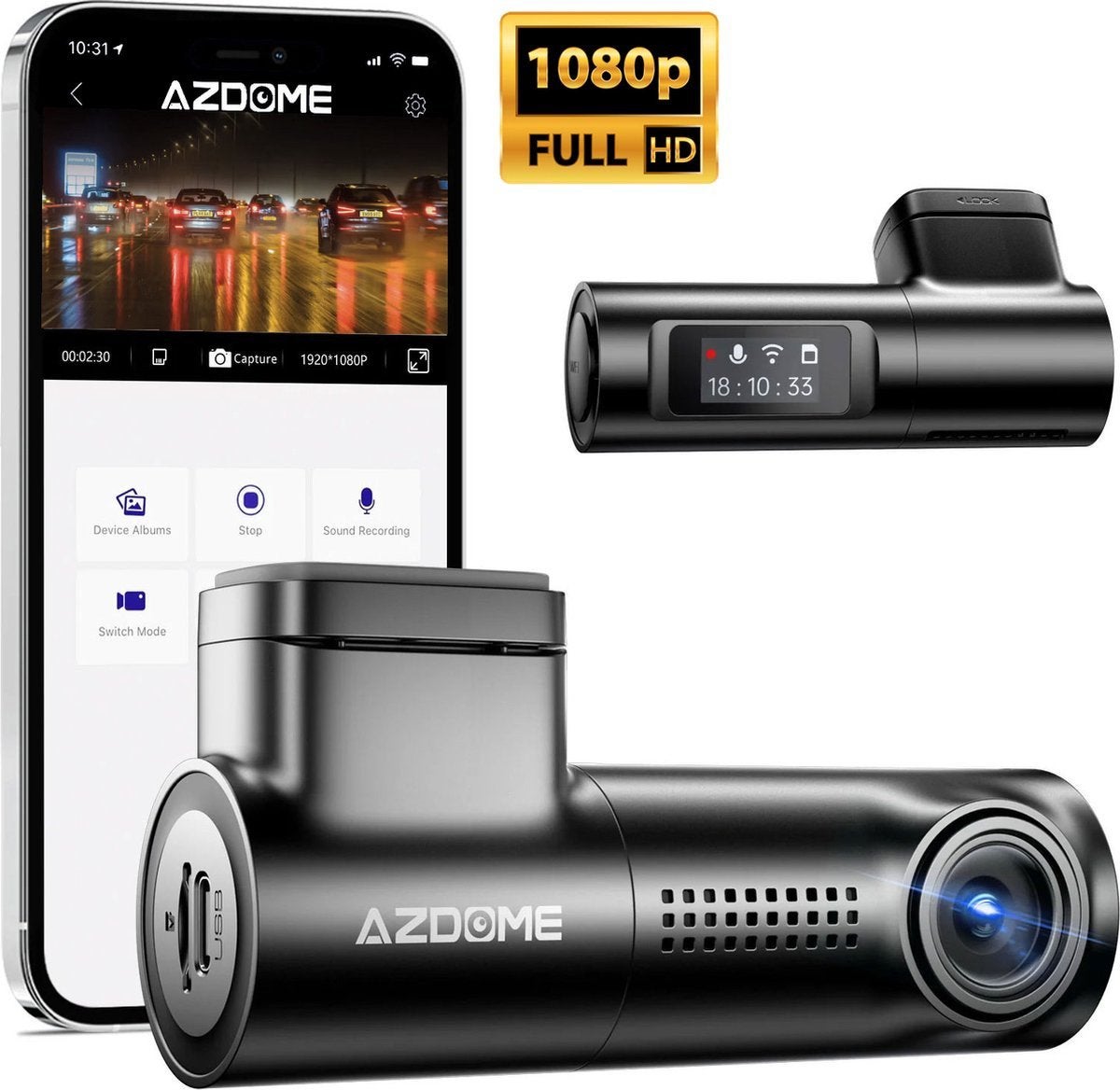 NIEUW! AZDone M330 dashcam auto incl permanente voeding set, Ophalen of Verzenden, Nieuw
