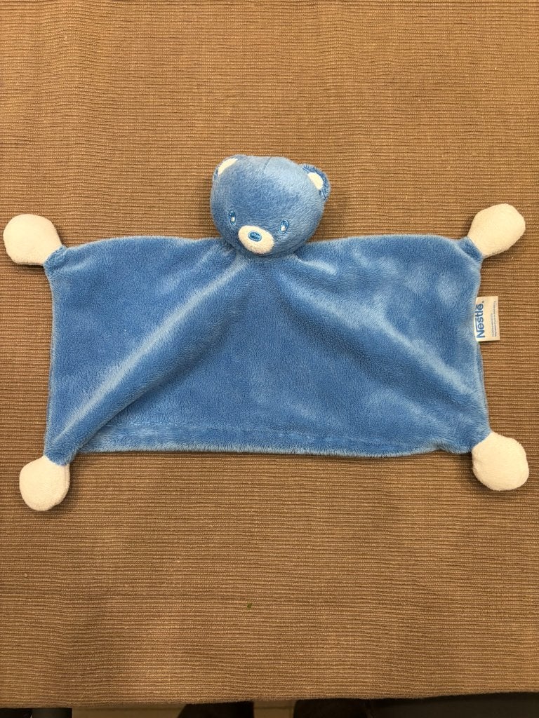 Nestlé blauw knuffeldoekje beertje tut doekje lapje!, Overige merken, Overige karakters, Beer, Blauw