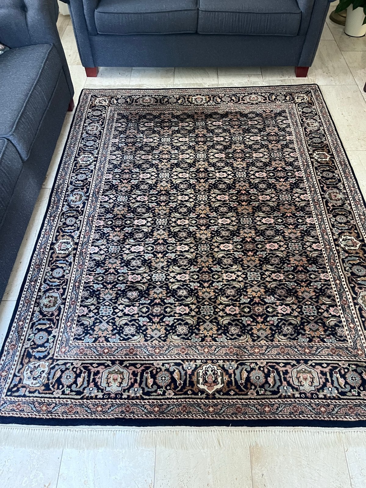 Handgeknoopt Perzisch tapijt - Zo goed als nieuw, Ophalen, 100 tot 150 cm, Beige, Zo goed als nieuw