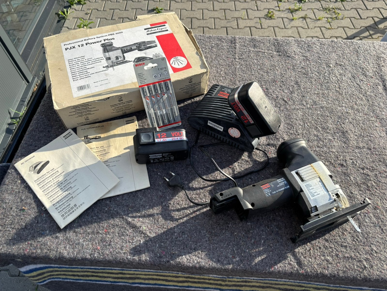 Atlas Copco PJX 12 Power Plus decoupeerzaag 12V complete set, Ophalen of Verzenden, 1200 watt of meer, Decoupeerzaag, 70 mm of meer