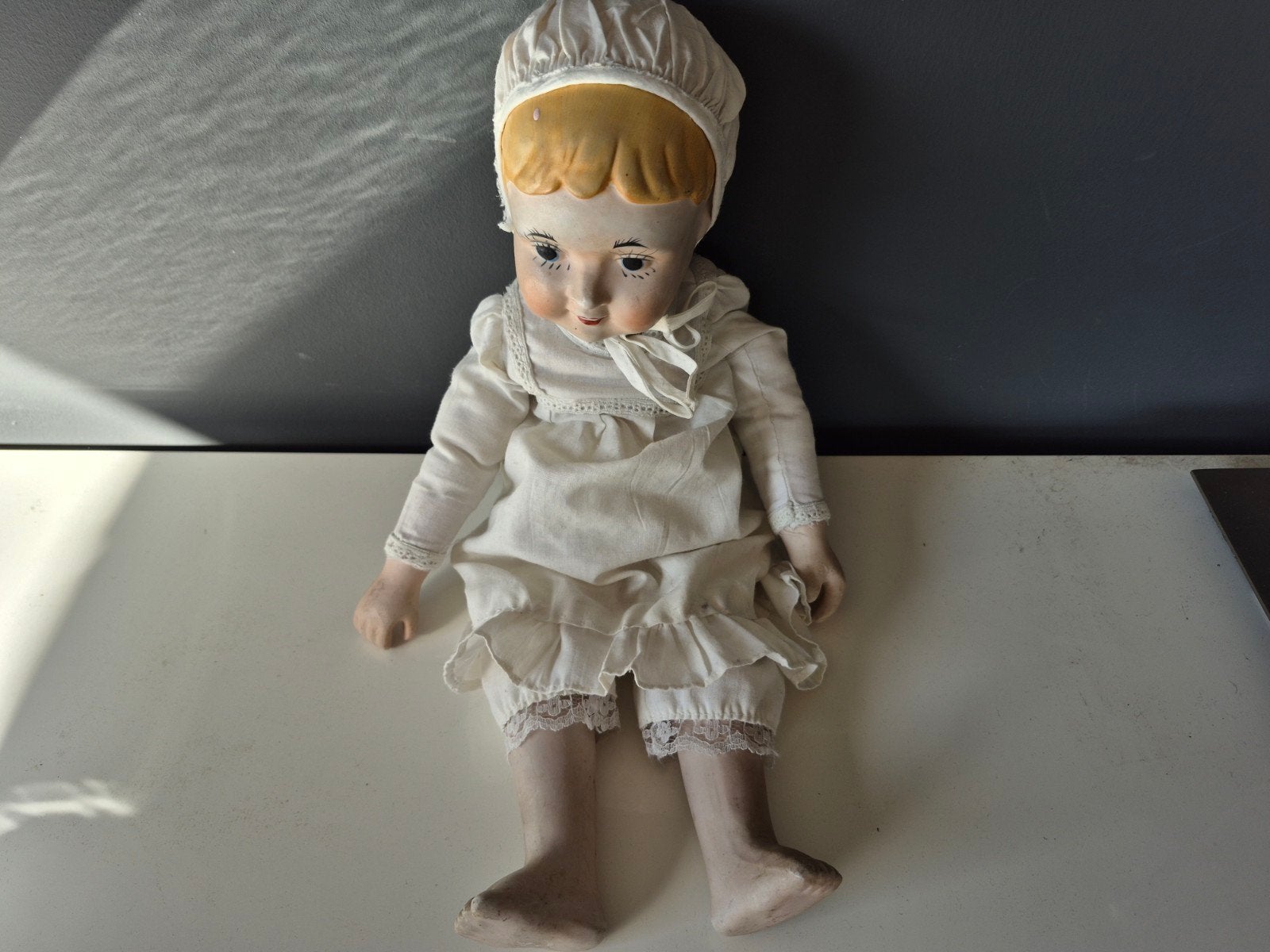 Oude Vintage Antieke Pop Porselein, Ophalen of Verzenden