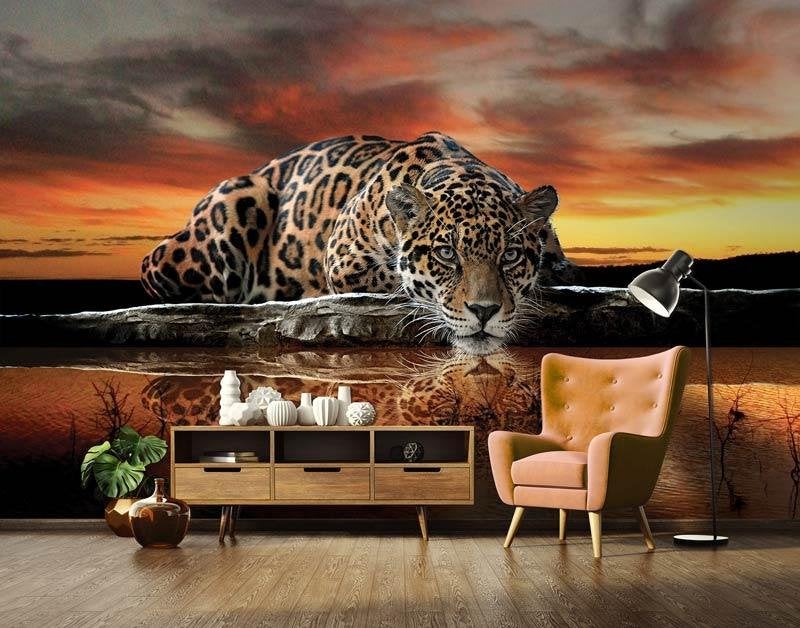 Fotobehang / Behang - Panter - Luipaard, Huis en Inrichting, Stoffering | Behang, Fotobehangkoning.nl, Hoogeveen, Oranje, Info@fotobehangkoning.nl