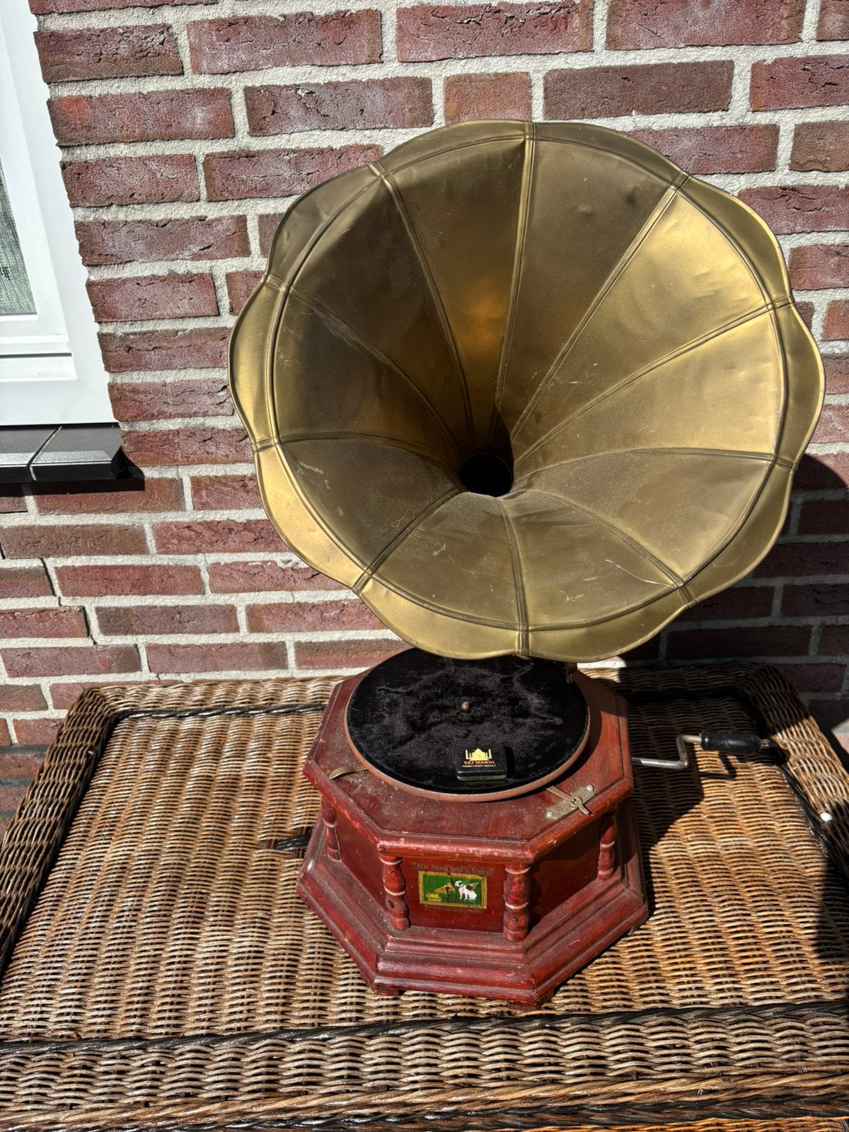 Grammofoon met hoorn merk his maqcool’s voice nu 150 euro, Ophalen of Verzenden