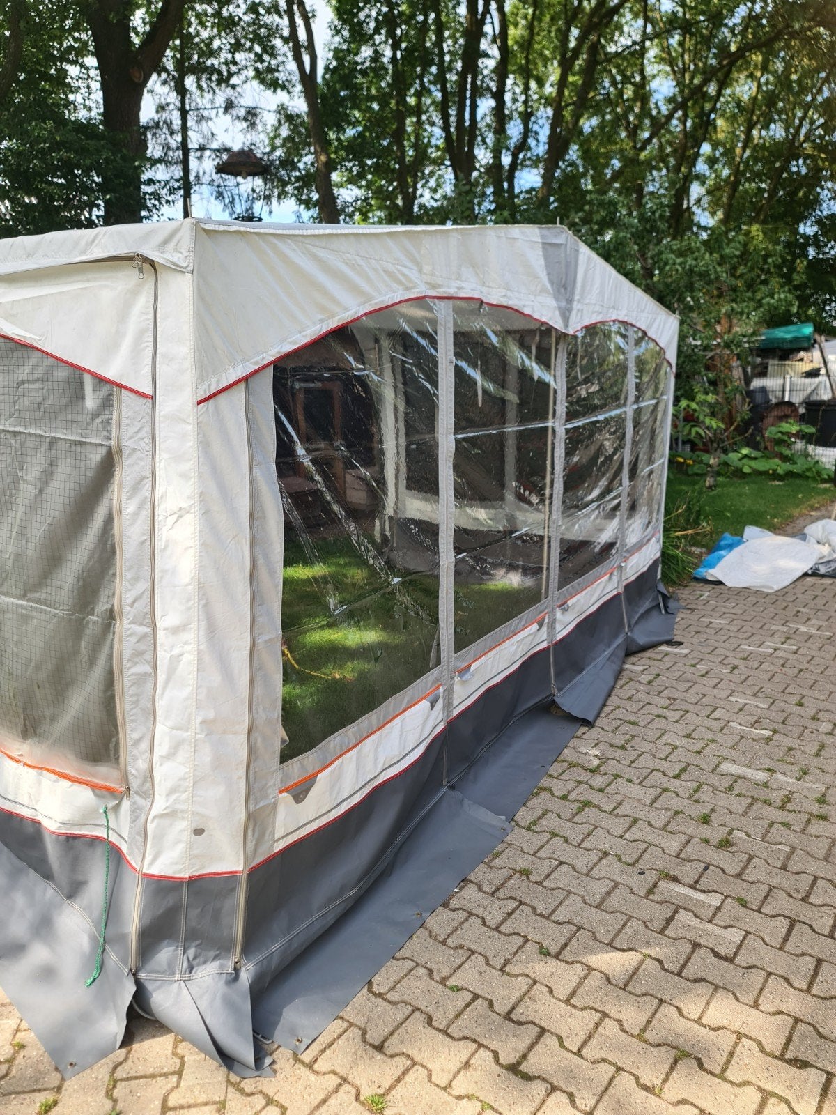 voortent  omloop 8 mtr         eriba feeling 4.30, Ophalen, Gebruikt, Ten Cate All Season 200g/m2, Overige merken