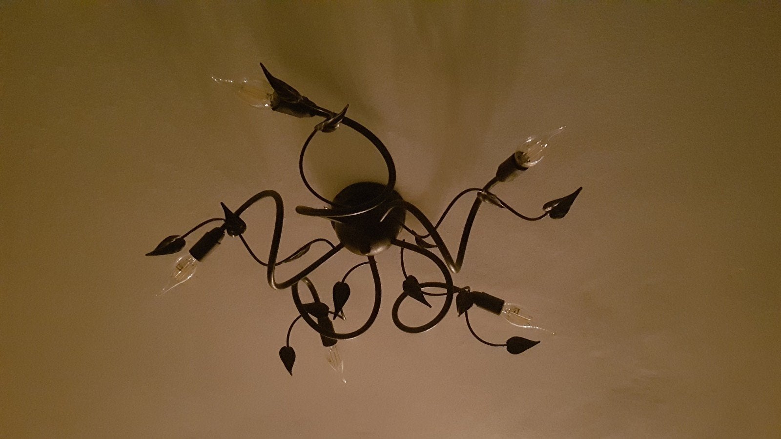Plafond lamp, Ophalen, Zwart, E14 (klein), Zo goed als nieuw