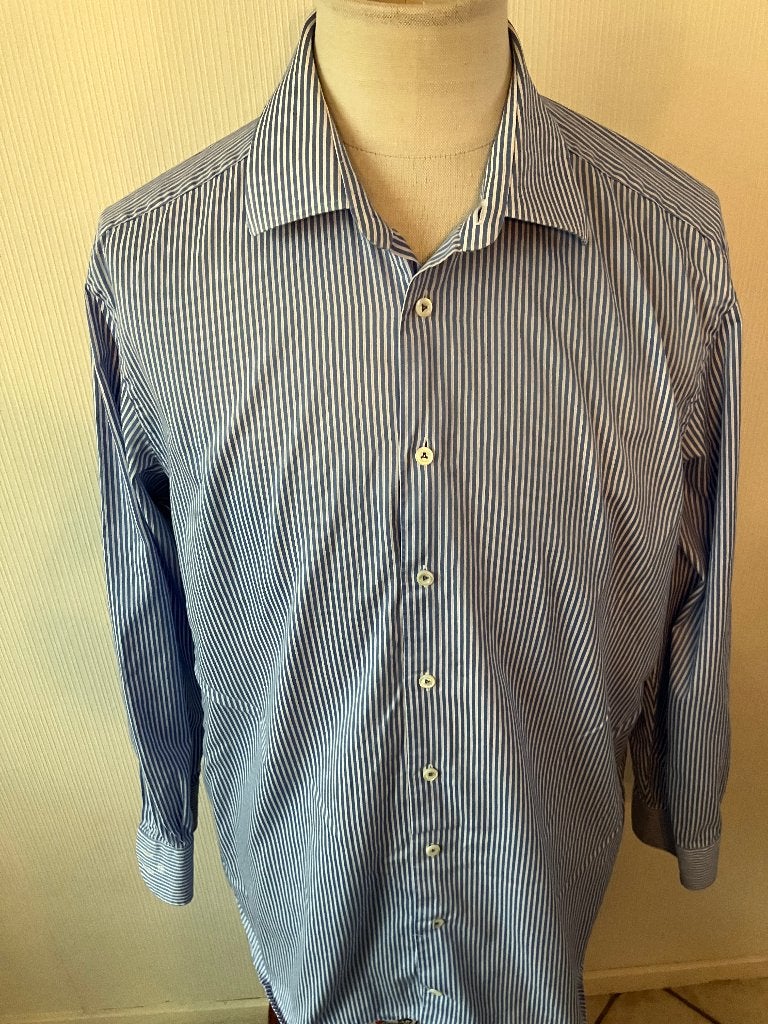 van laack royal maat 45/18/xxl oksel tot oksel 66 cm, Blauw, Van laack royal, Ophalen of Verzenden, Zo goed als nieuw