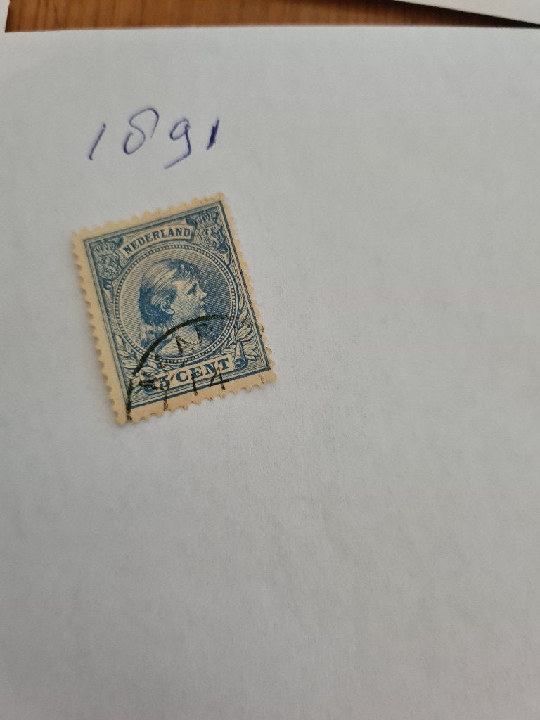 7828 nederland prinses wilhelmina 5 ct 1891, Postzegels en Munten, Postzegels | Nederland, Verzenden