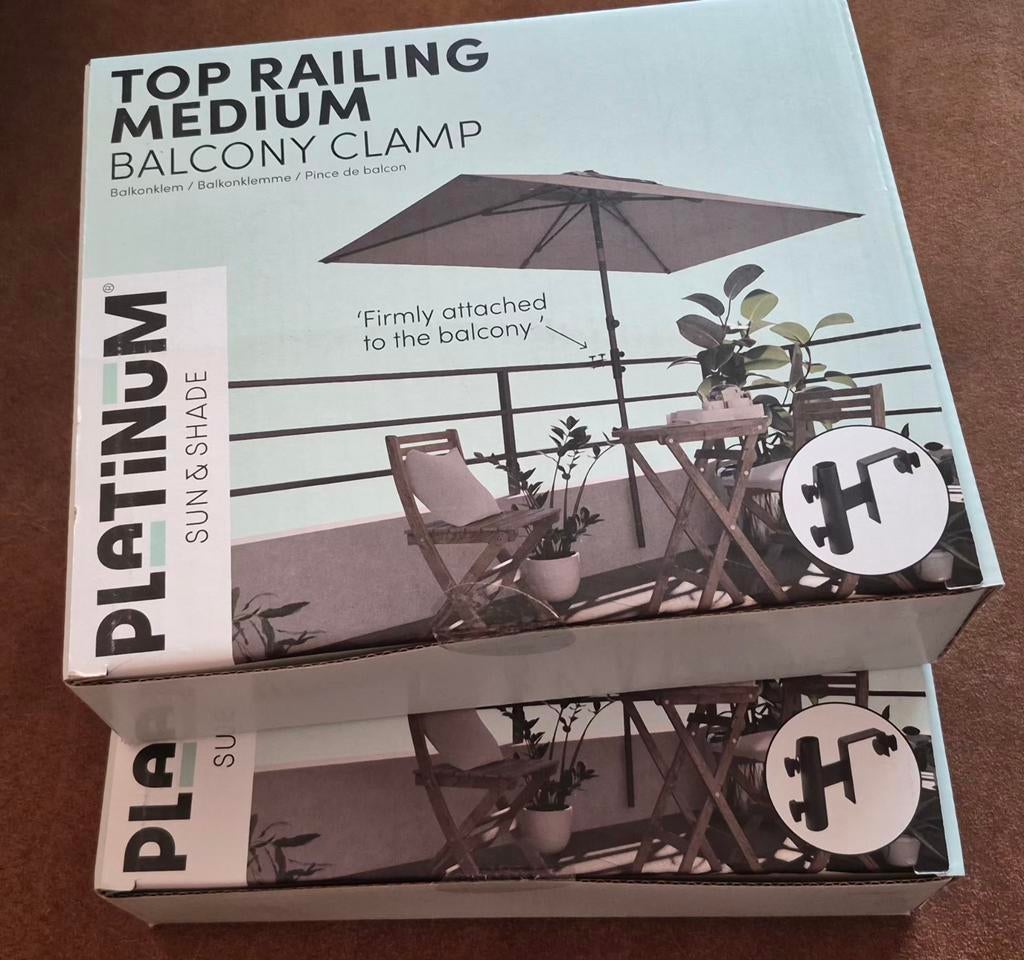 Platinum Top Railing Medium Balkonklem Parasolhouder, Ophalen of Verzenden, Zo goed als nieuw, Minder dan 1 meter, Overige typen