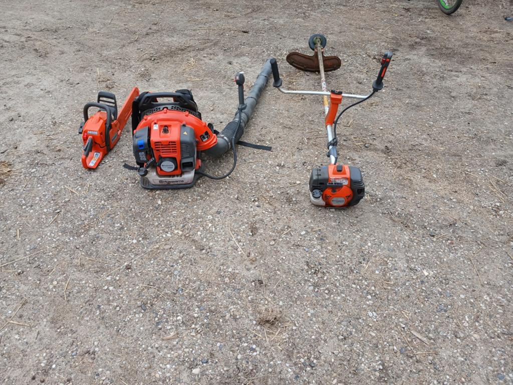 Husqvarna set: kettingzaag, bladblazer, bosmaaier, Ophalen of Verzenden, Gebruikt, Overige soorten, Husqvarna