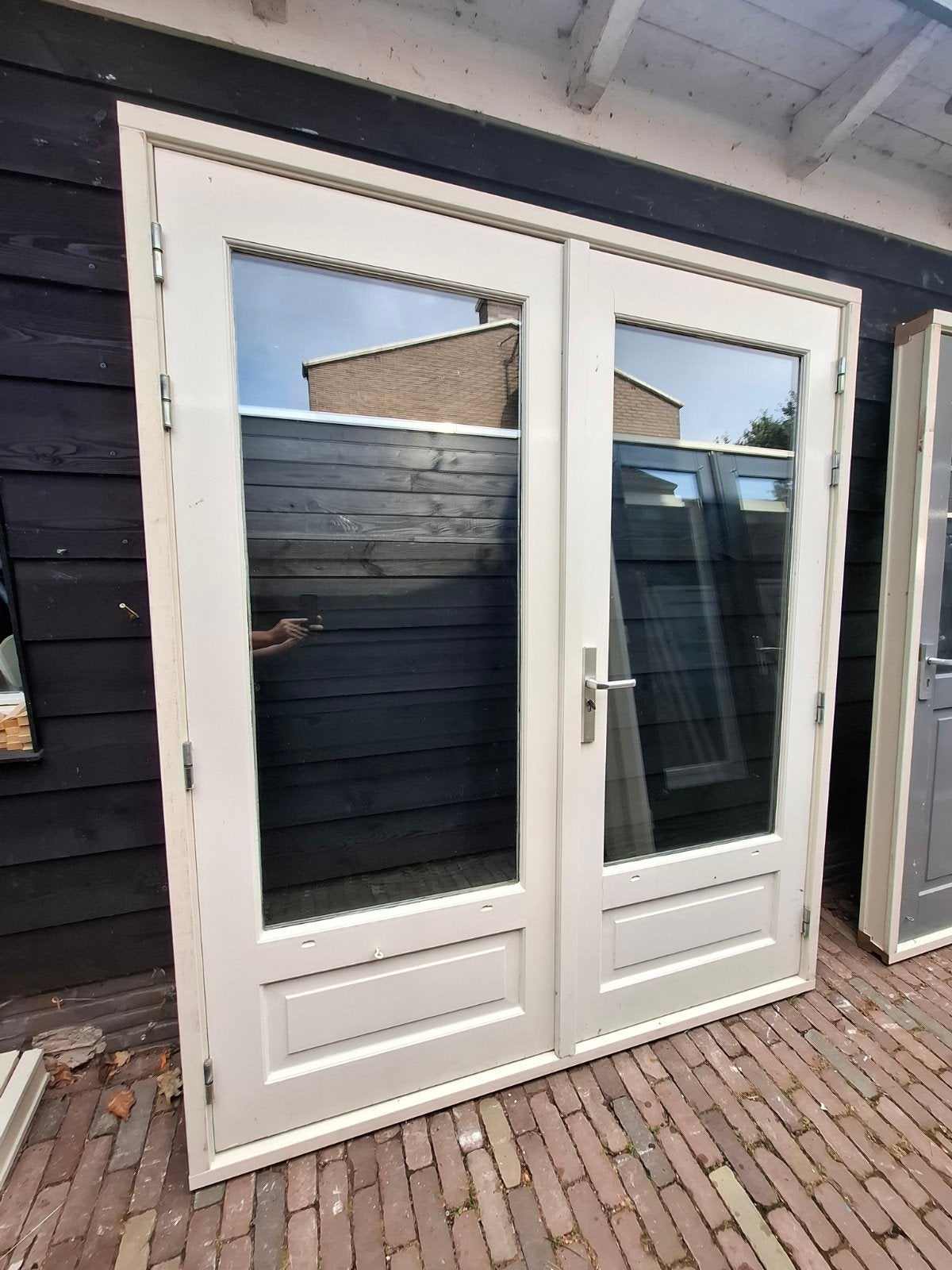 Openslaande tuindeuren dubbel glas deuren terrasdeuren pui, Ophalen, Deurkozijn, 225 cm of meer, Zo goed als nieuw