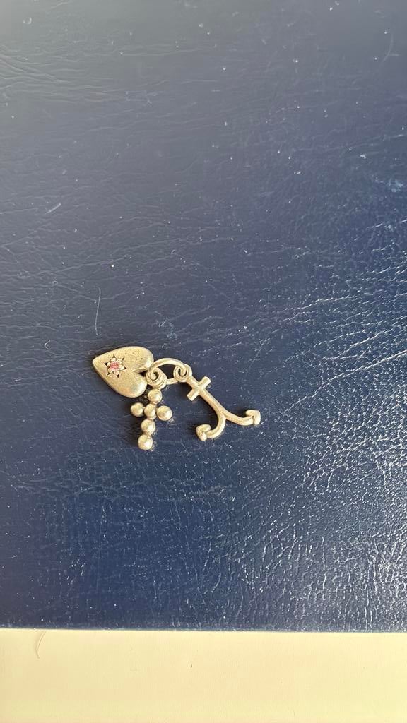 Pandora Zilver hanger geluk hoop en liefde 925 pandora, Sieraden, Tassen en Uiterlijk, Kettinghangers, Ophalen of Verzenden, Gebruikt