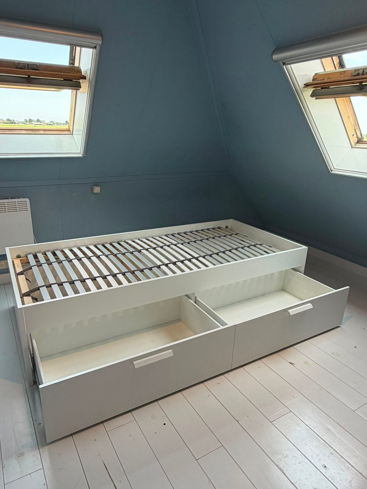 Ikea brimnes met 2 lades, Ophalen, Gebruikt, Eenpersoons, Wit