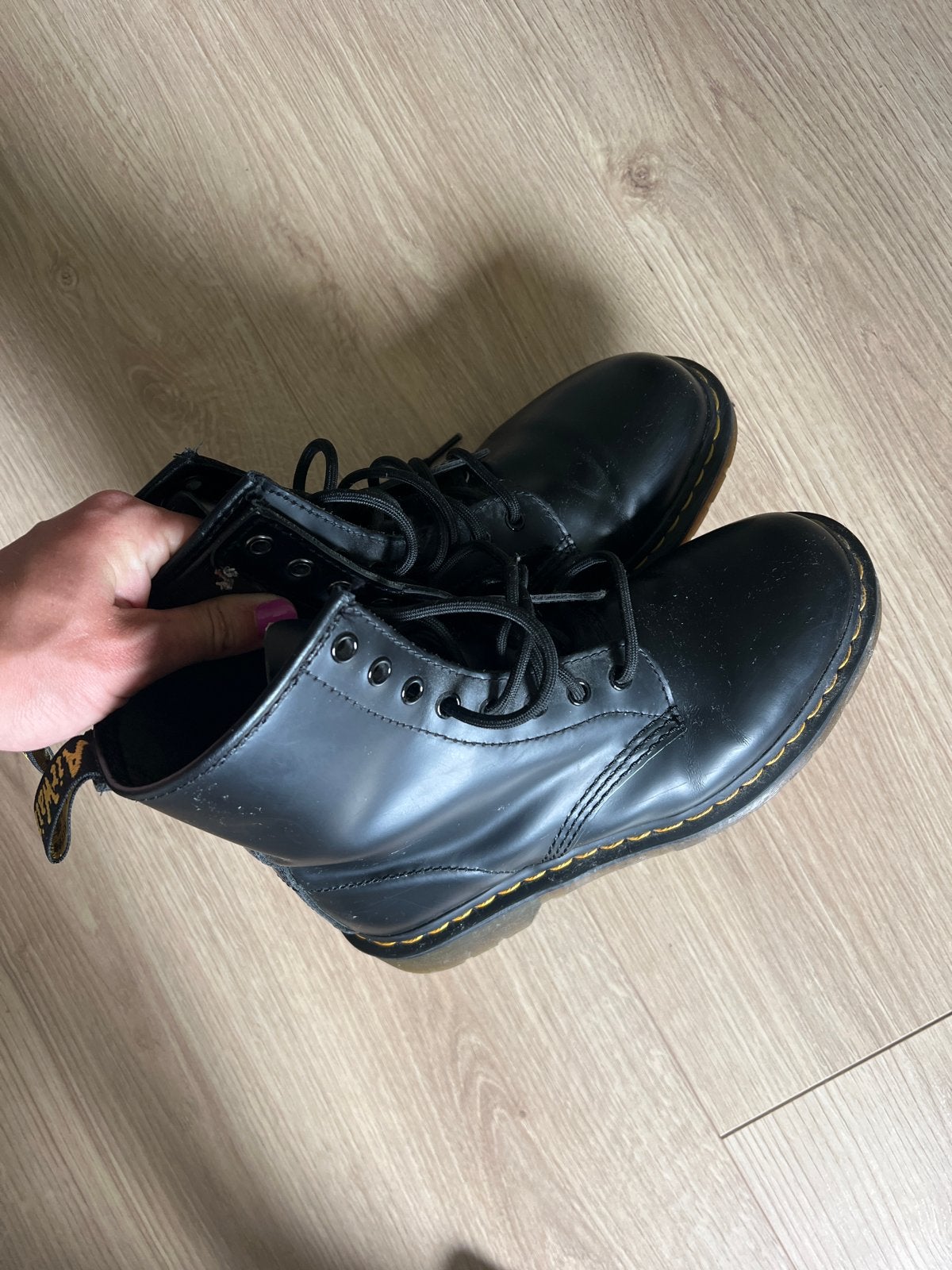 Dr. Martens 1460 Smooth Zwarte Leren Laarzen, Ophalen of Verzenden, Gedragen, Zwart, Lage of Enkellaarzen