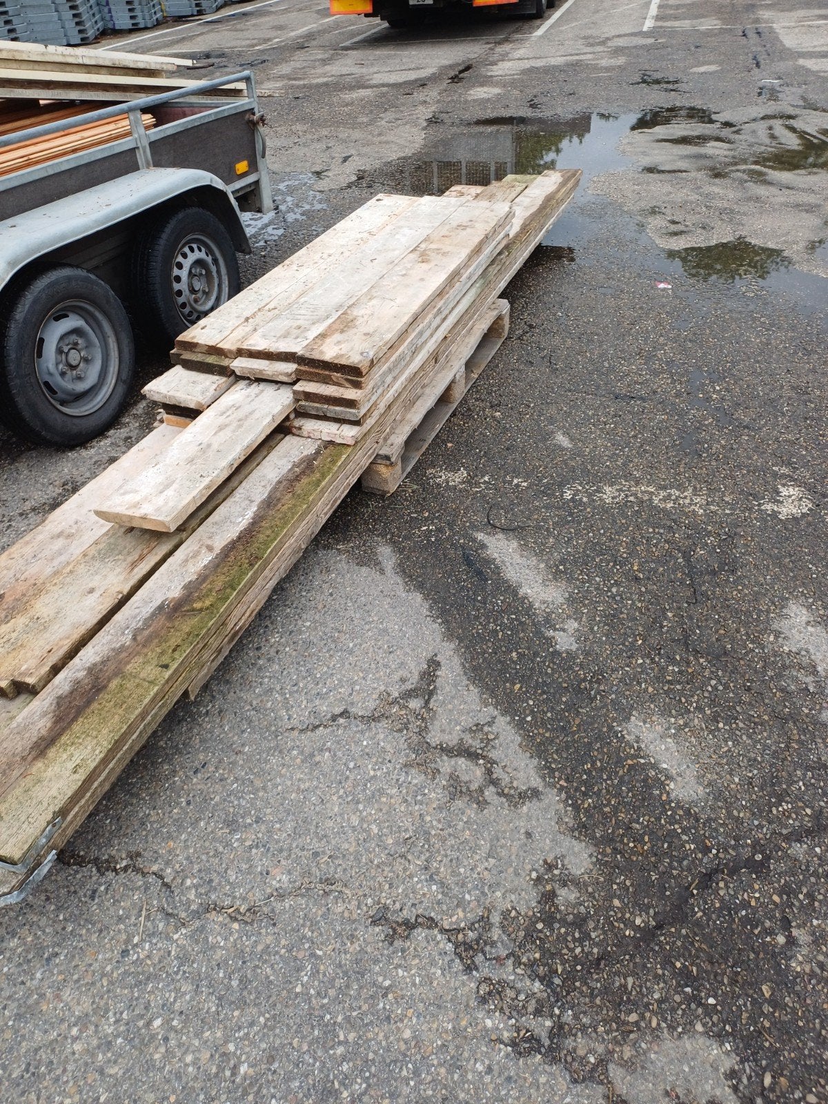steigerplank, Ophalen of Verzenden, 250 cm of meer, Palen