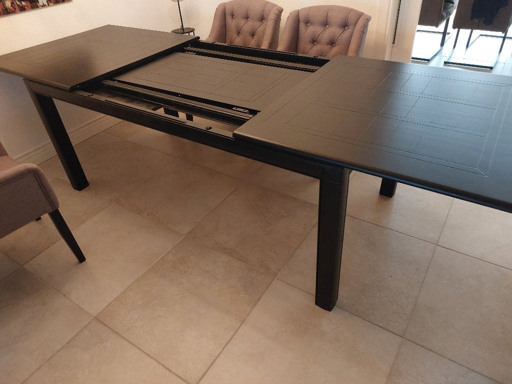 zwarte eiken eetafel, Huis en Inrichting, Tafels | Eettafels, Ophalen, 100 tot 150 cm, Eikenhout, 200 cm of meer