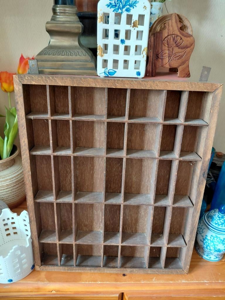 Vintage houten letterbak, Antiek en Kunst, Ophalen