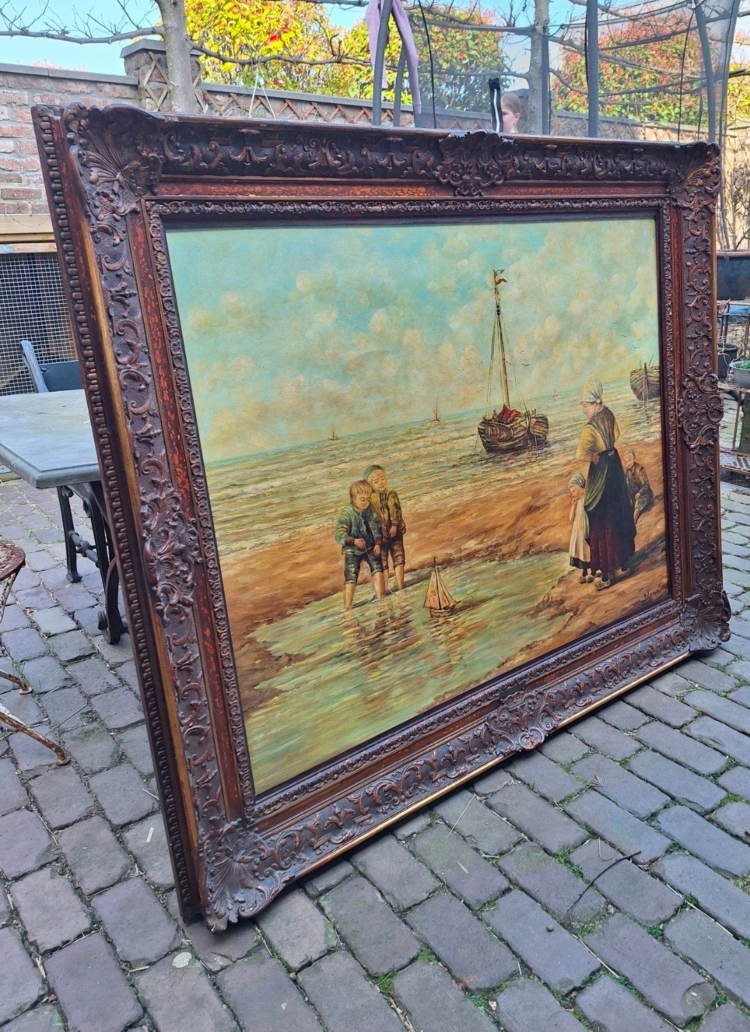 Zeer groot schilderij in de stijl van Bernard Blommers, Antiek en Kunst, Ophalen