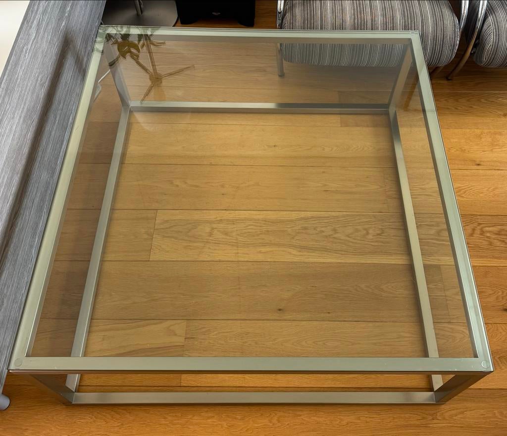 Metaform salontafel, Ophalen, Gebruikt, Vierkant, Glas