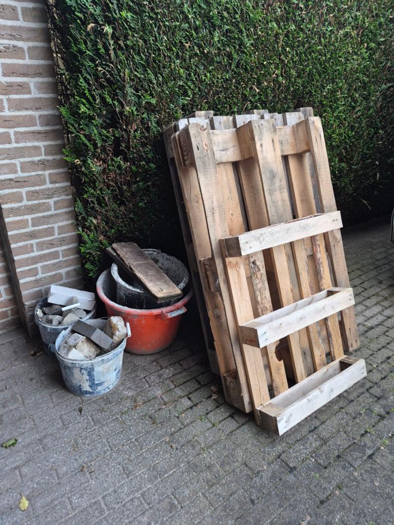 Gebruikte pallets en bakken, Ophalen, Gebruikt, 50 mm of meer, Pallet
