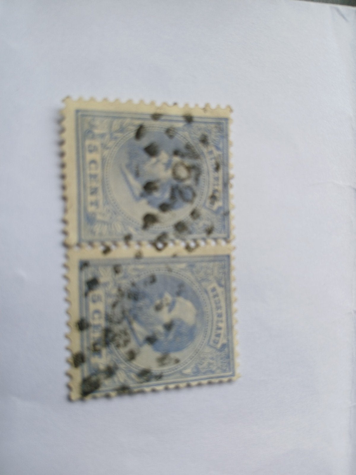 postzegels Willem III 1867 in paar 5 cent, Postzegels en Munten, Postzegels | Nederland, Verzenden, Gestempeld