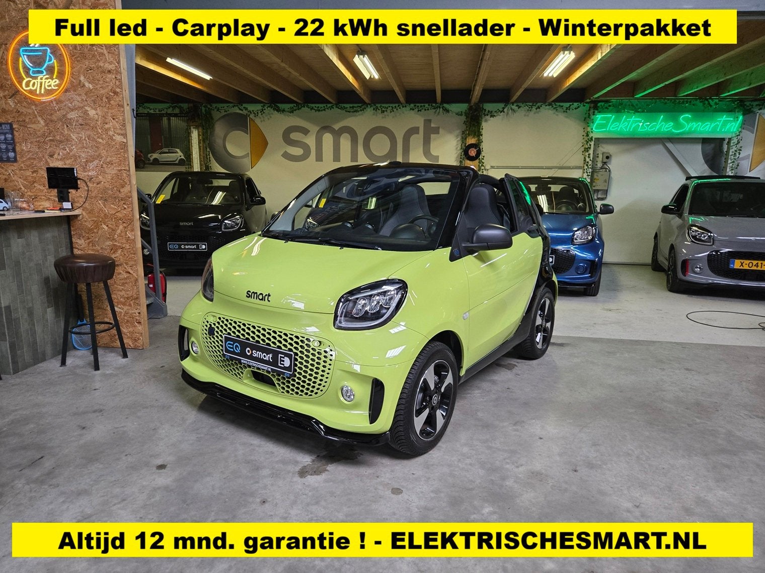 Smart Fortwo cabrio EQ Comfort Plus - Full Led - Carplay - W, Auto's, Smart, Automaat, Huisgarantie, 82 pk, Zwart