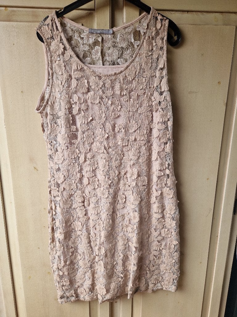 roze jurk, maat xl, Carola van Benthum, Maat 46/48 (XL) of groter, Zo goed als nieuw, Knielengte, Roze