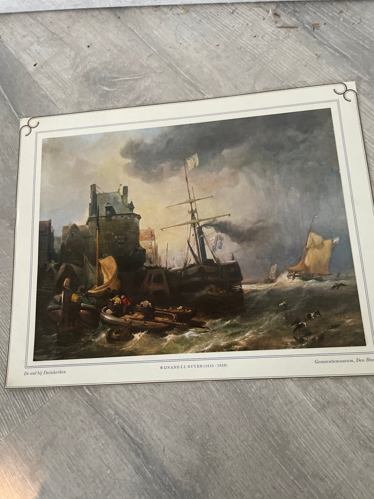 Maritiem schilderij 'De wal bij Duinkerken' - Wijnand Nuyen, Antiek en Kunst, Maritiem / water, Ophalen of Verzenden, Klassiek