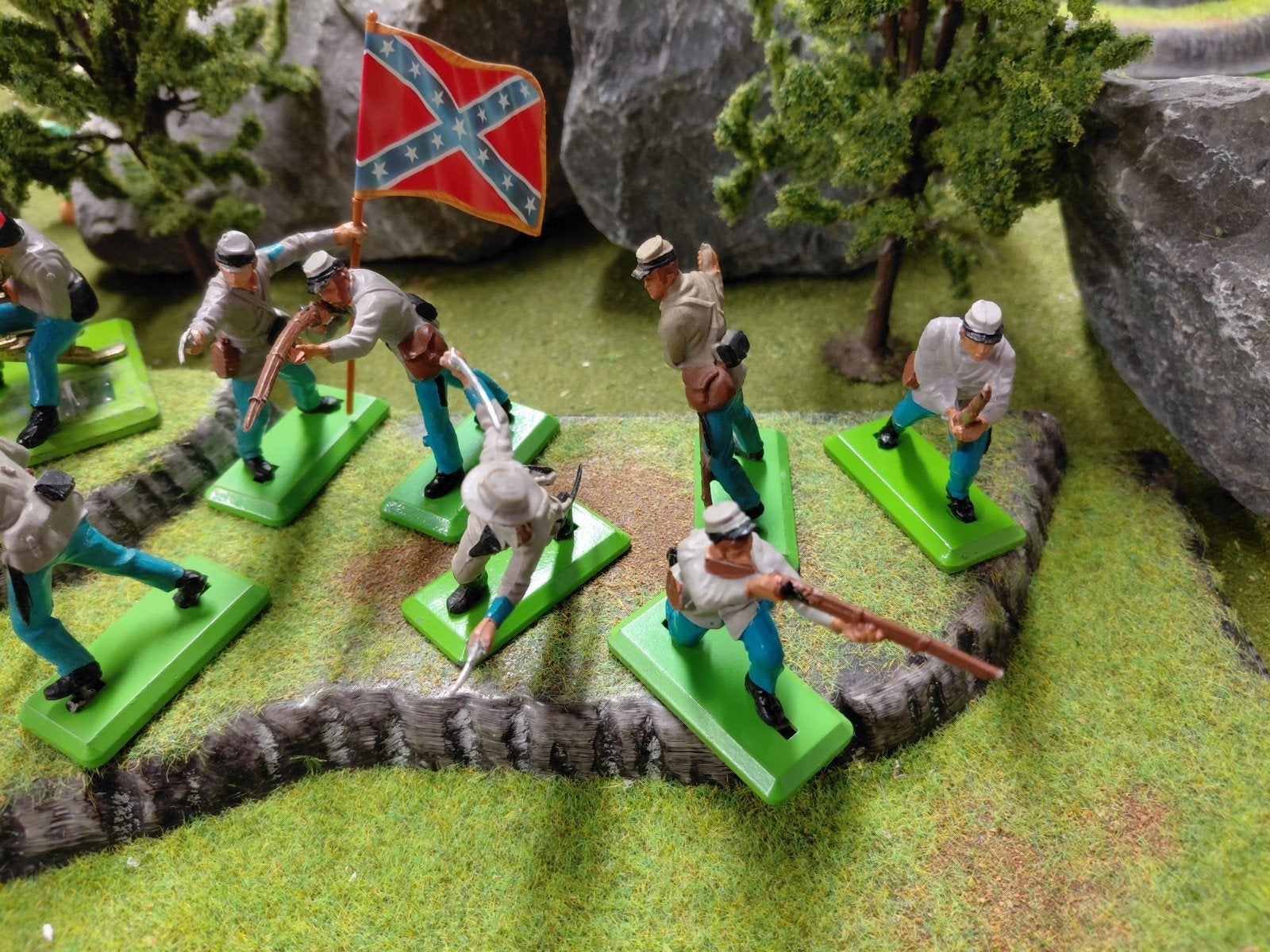 Britains Deetail soldaatjes CSA  inf-cavalerie-gatling gun, Hobby en Vrije tijd, Modelbouw | Figuren en Diorama's, Ophalen of Verzenden