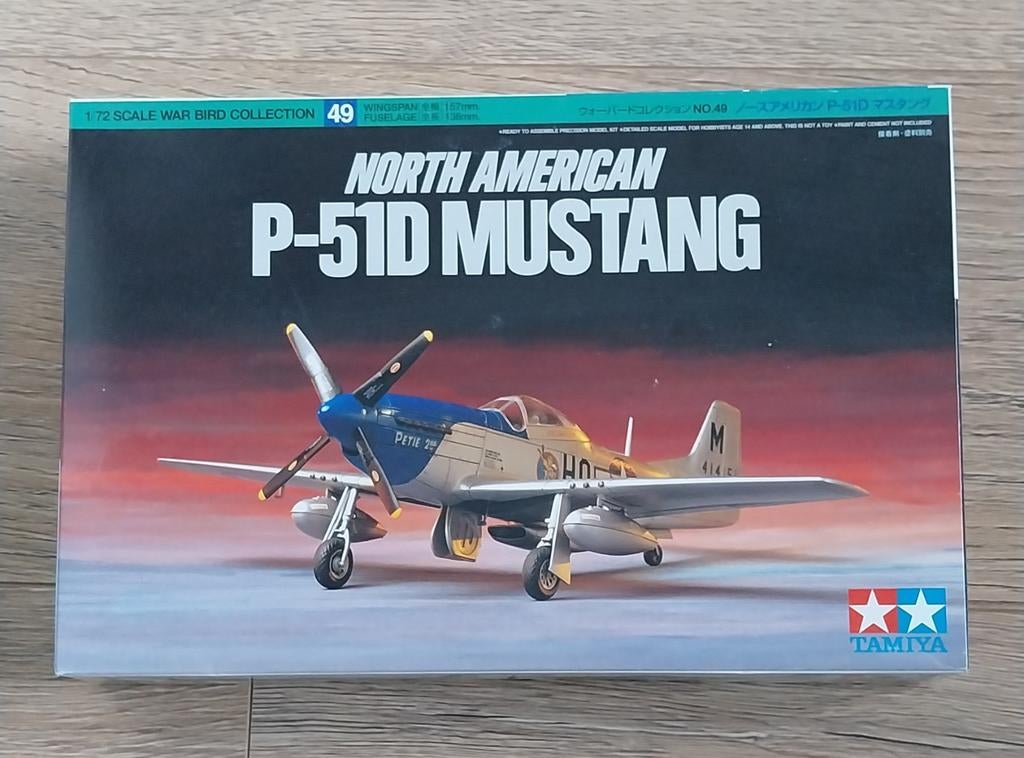Tamiya North American P-51D Mustang 1:72 Modelbouw, Hobby en Vrije tijd, Overige merken, 1:72 tot 1:144, Nieuw, Ophalen of Verzenden