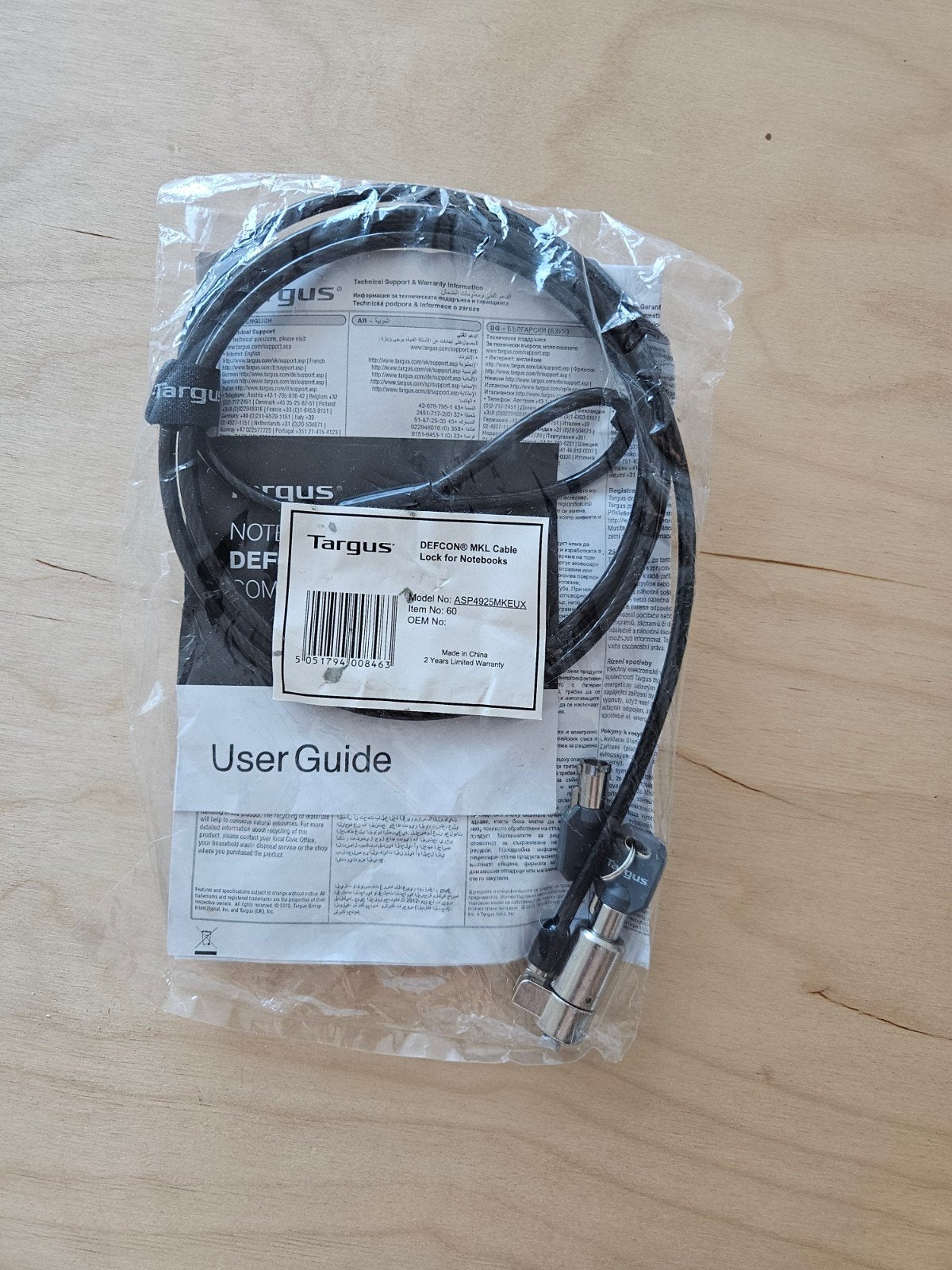 Targus DEFCON MKL Cable Lock voor Laptops, Ophalen of Verzenden, Nieuw, Laptop