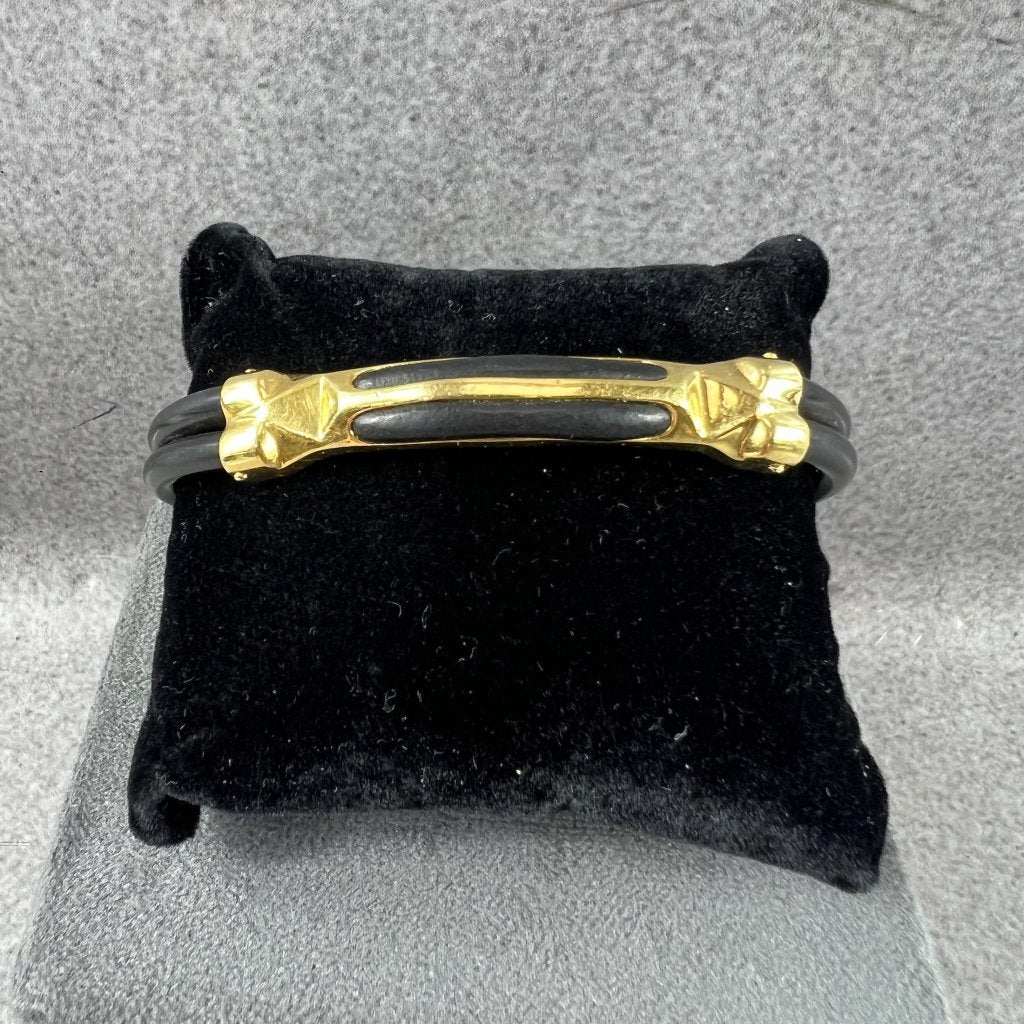 Gouden Armband | 18k | 23,84g |rubberen band| 22cm | 417664, Ophalen of Verzenden, Gebruikt, Goud, Goud