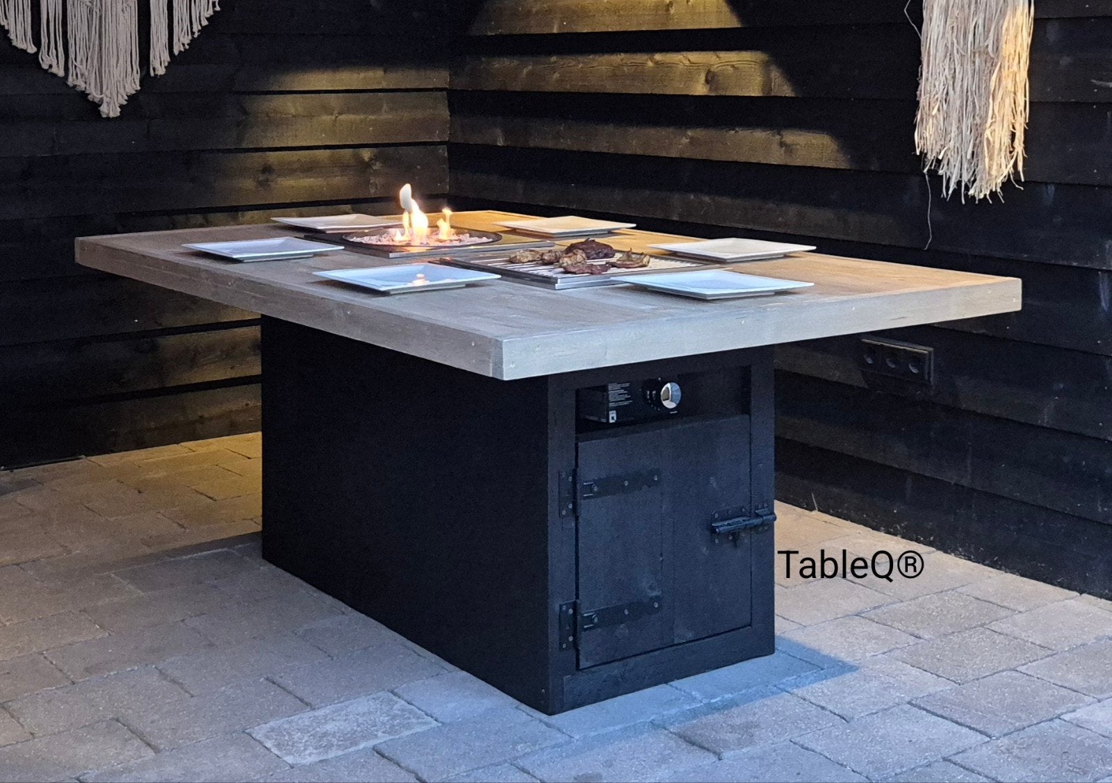 BBQ-tafel gasbarbecue en drankelement ingebouwd in tafel, Verzenden, Nieuw, OneQ