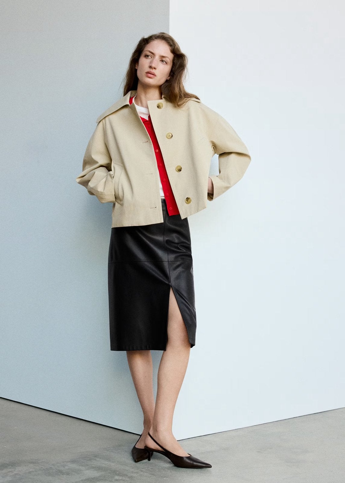 Mango faux leren rok zwart, maat 40, Kleding | Dames, Maat 38/40 (M), Zwart, Ophalen of Verzenden, Gedragen
