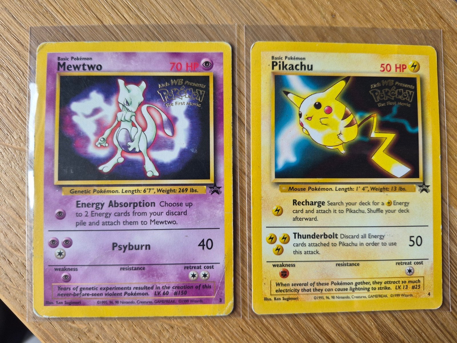 Mewtwo & Pikachu Pokémon PROMO kaarten #3 & #4, Ophalen, Gebruikt, Meerdere kaarten