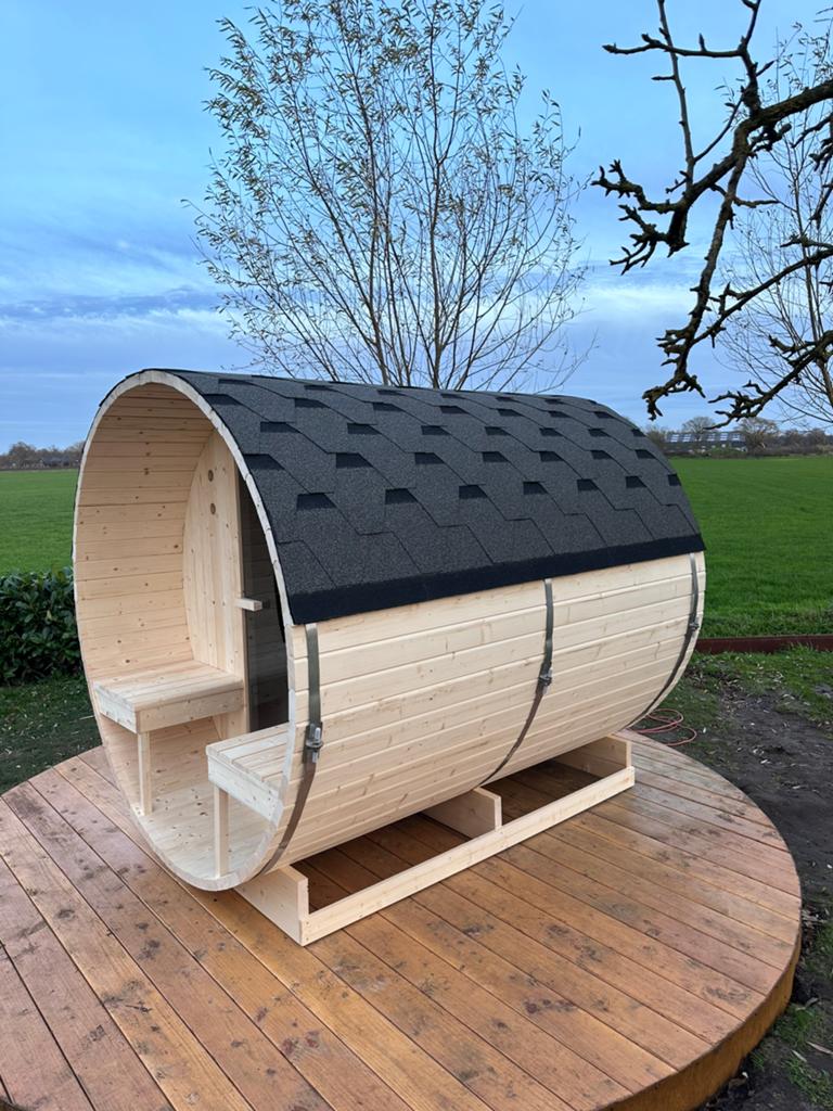 COMPLETE BARREL SAUNA | 4 PERSOONS | DIRECT LEVERBAAR, Sport en Fitness, Sauna, Info@inner-stillness.nl, Fins of Traditioneel
