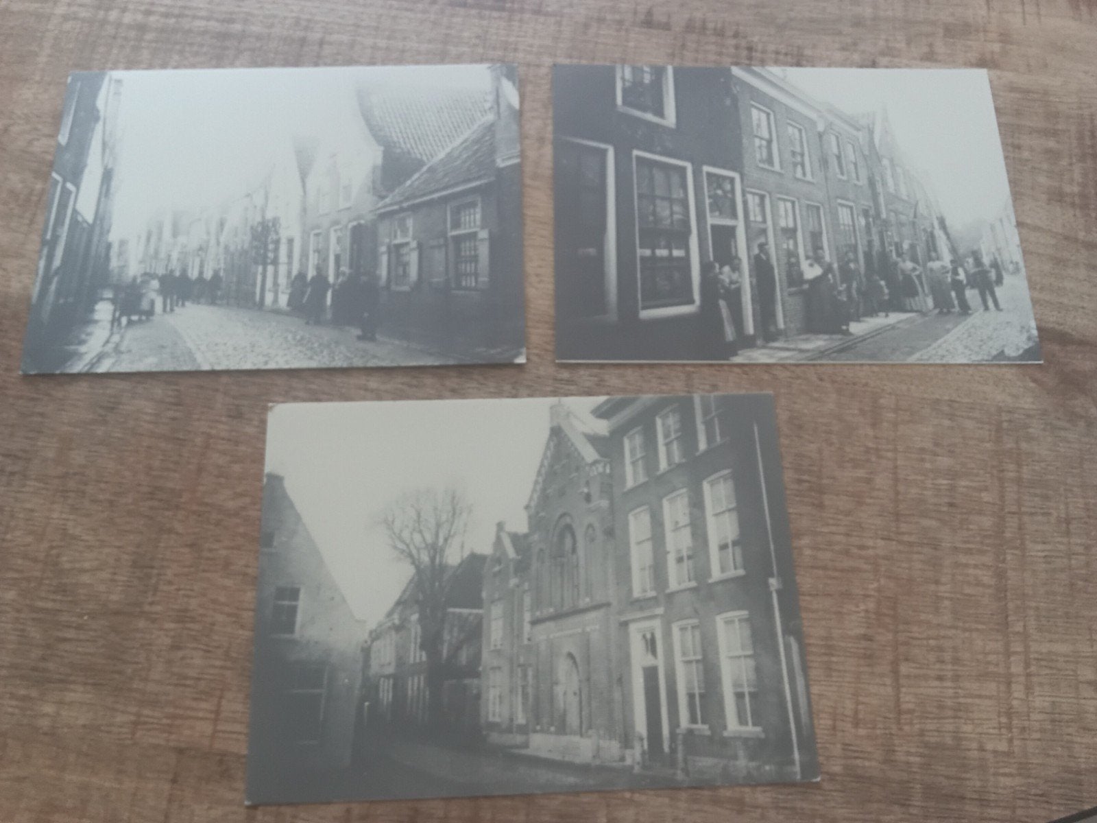 drie oude ansichtkaarten Oudewater, Leeuweringerstraat, Verzamelen, Verzenden, 1940 tot 1960