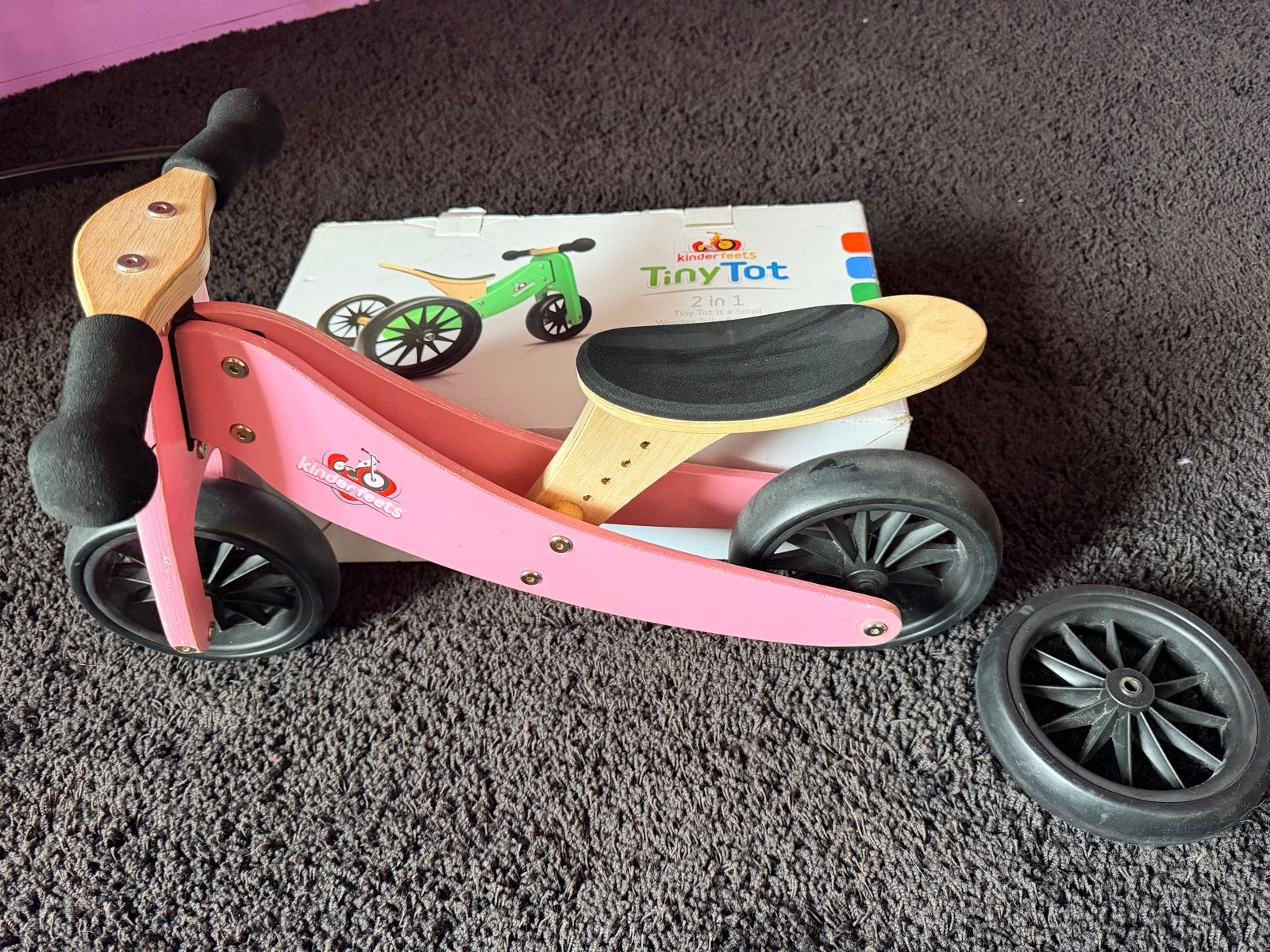 Kinderfeets Tiny Tot 2-in-1 loopfiets roze, Ophalen of Verzenden, Gebruikt