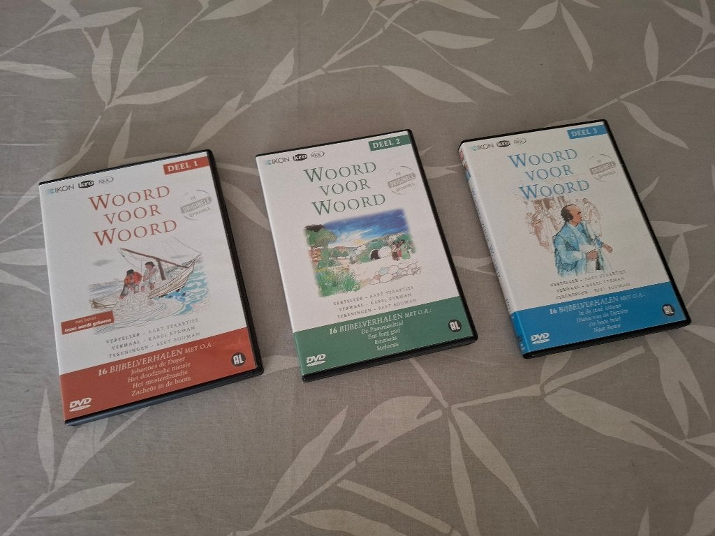 WOORD VOOR WOORD - Bijbelverhalen (Boek op DVD's Compl 3 dln, Fictie algemeen, Ophalen of Verzenden, Zo goed als nieuw, Karel Eykman
