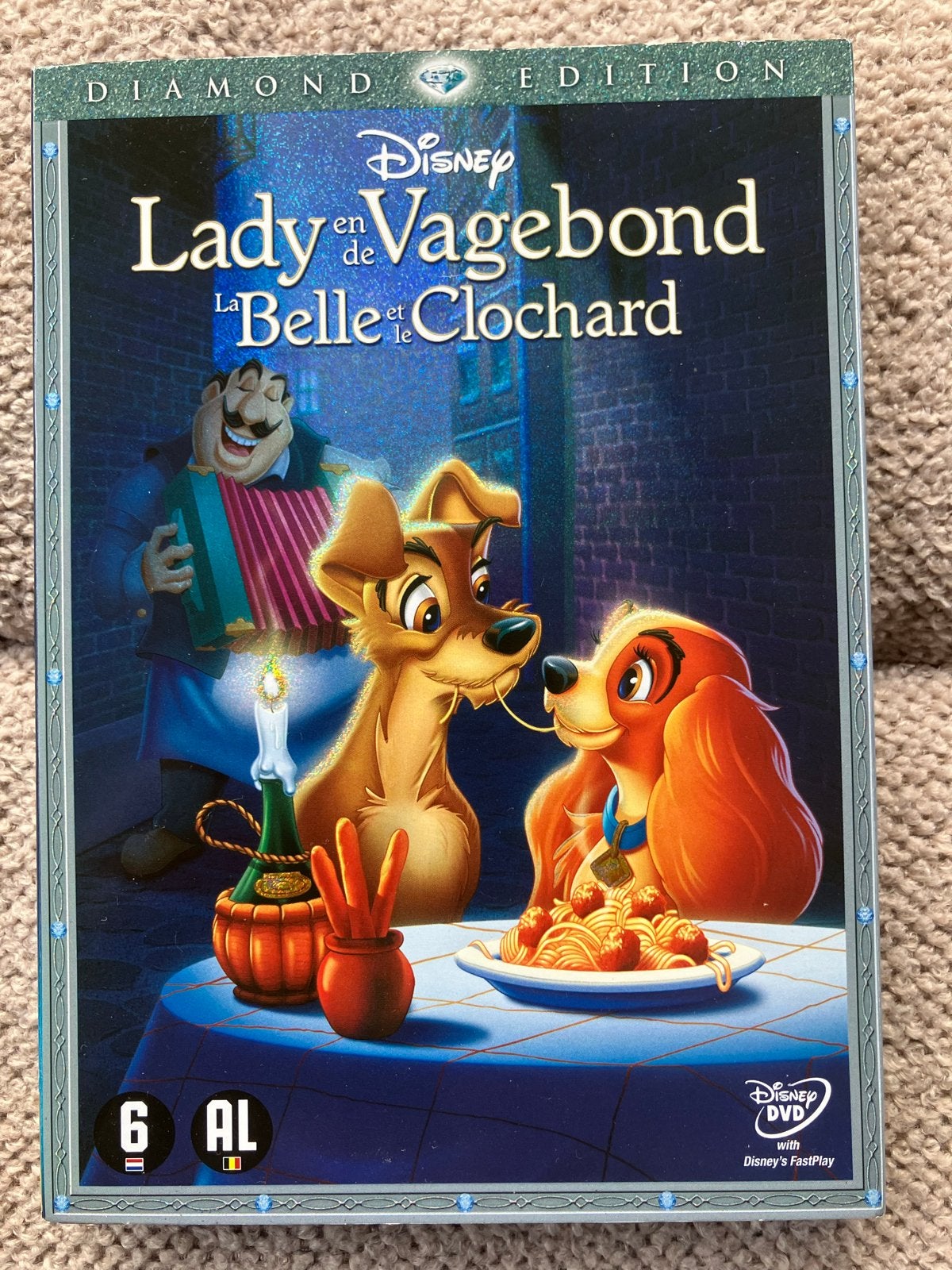 Disney Lady en de Vagebond Diamond Edition DVD, Animatie, Nederlands, Zo goed als nieuw, Inclusief doosje