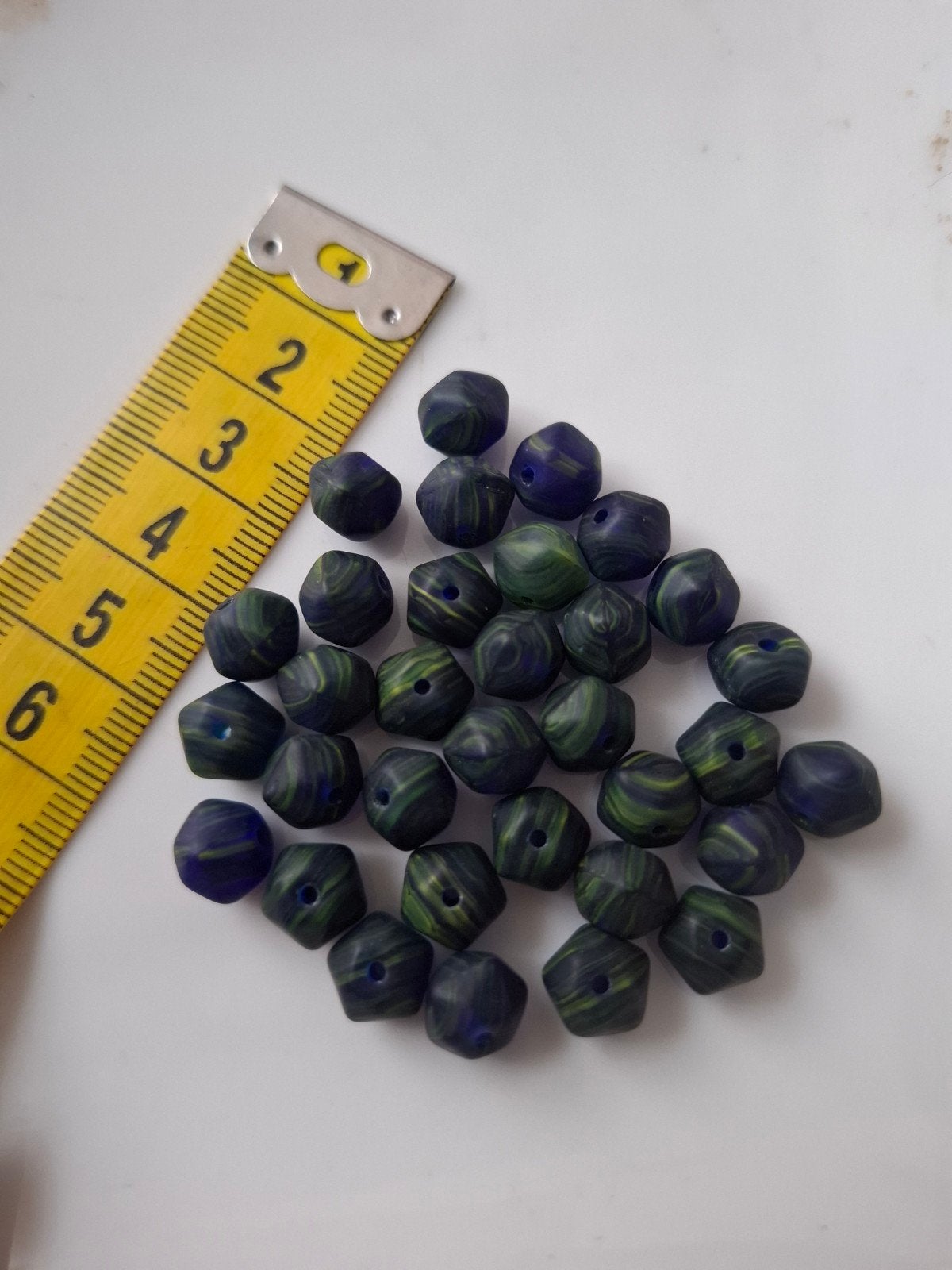 33 stuks czech glaskralen groen blauw kralen partij, Kraal, -, -, Nieuw