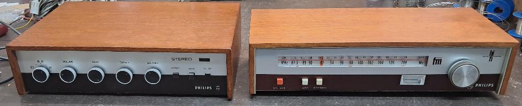 Vintage Philips tuner 22GH927 en versterker 22GH925, Audio, Tv en Foto, Versterkers en Receivers, Overige merken, Gebruikt, Ophalen of Verzenden