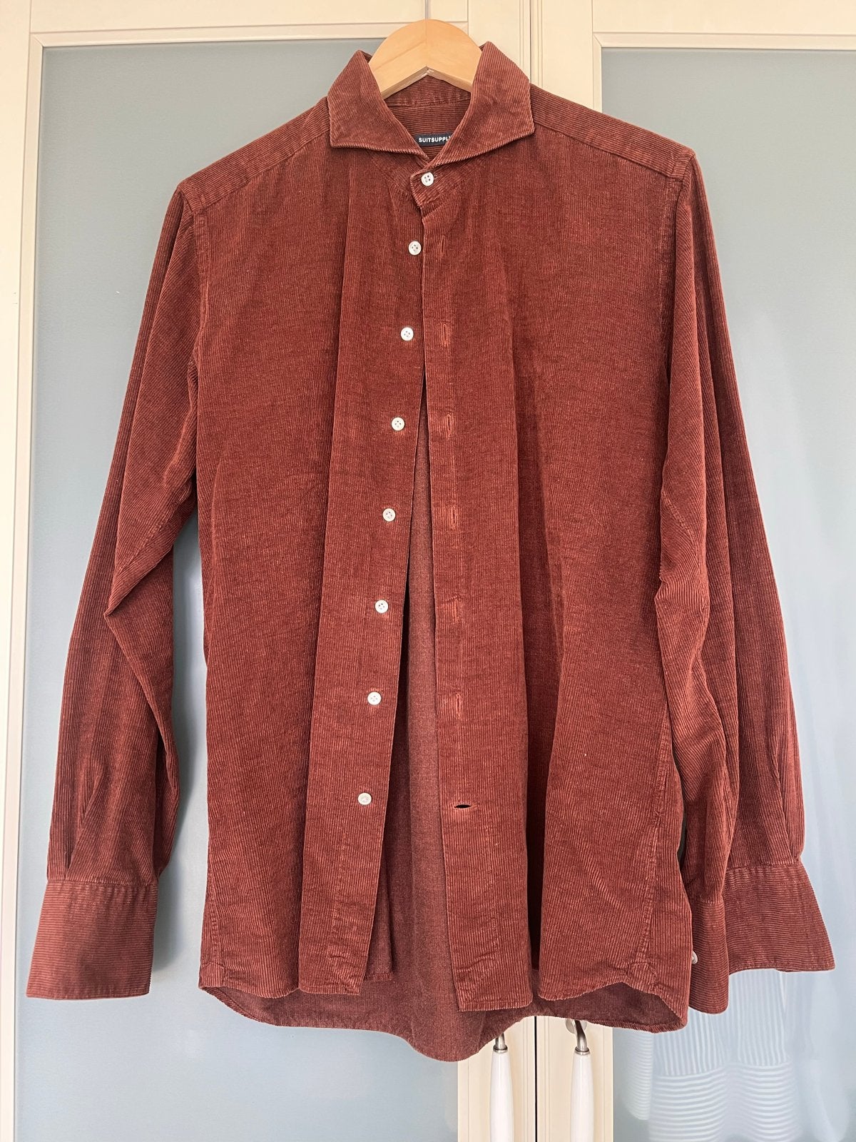 Suitsupply overhemd roestkleur maat 41, Ophalen of Verzenden, Zo goed als nieuw, Oranje, Halswijdte 41/42 (L)